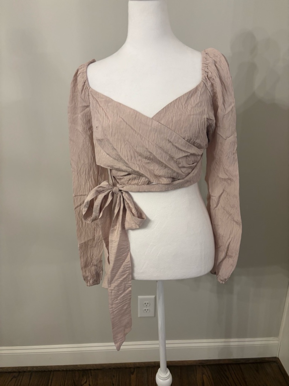 Forever 21 Dusty Rose Wrap Crop Blouse